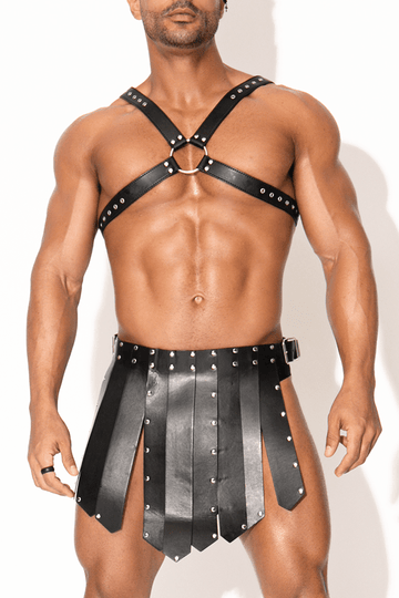 Break Me Faux Vegan Leather Skirt Harness