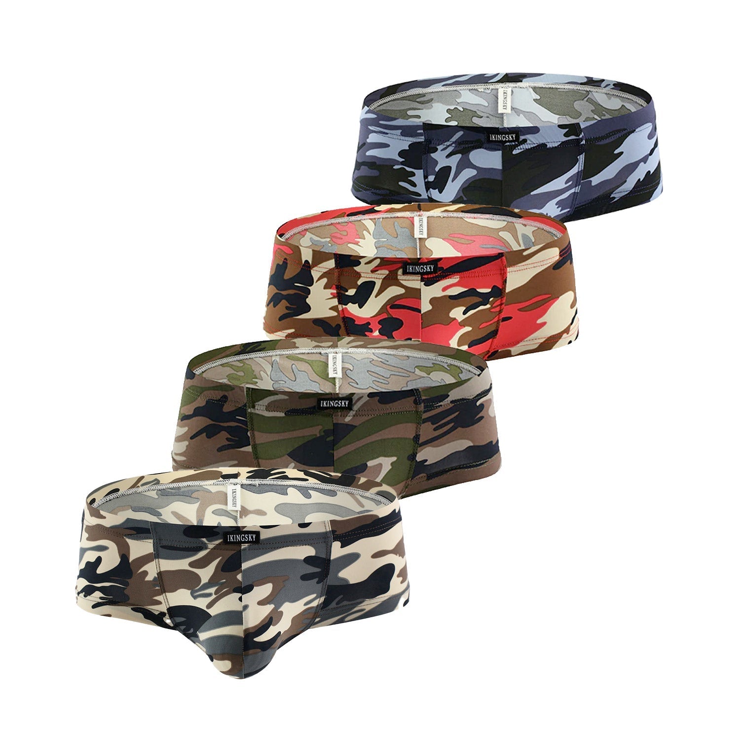 Buns Out Camo Square Cut Boxer Briefs 4-Pack