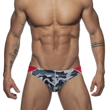 Color Flare Camo Swim Briefs