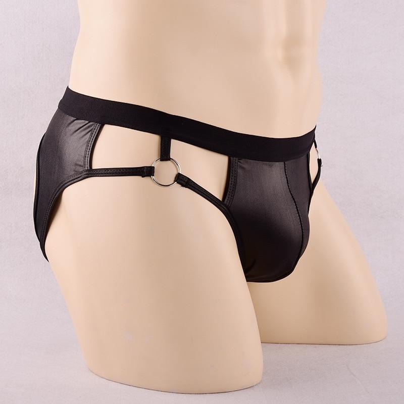 Faux Leather Jock Briefs