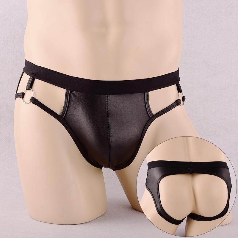 Faux Leather Jock Briefs