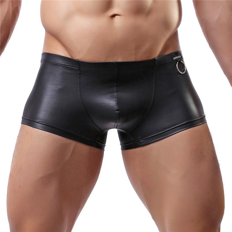 Faux Leather Ring Boxer Briefs