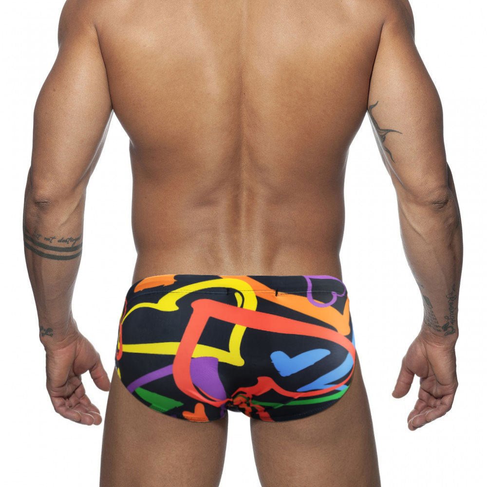 Graffiti Hearts Swim Briefs