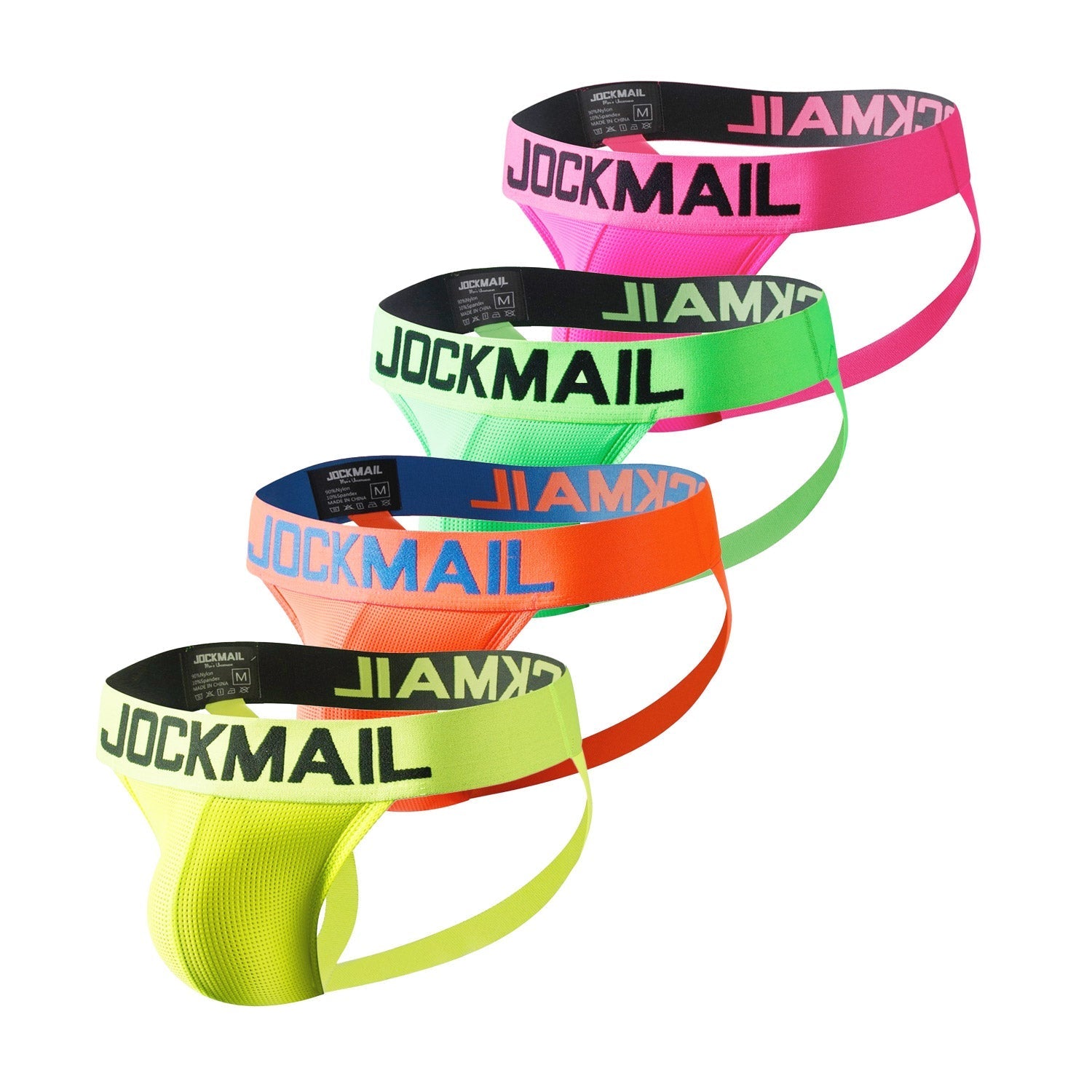 Jockmail Neon Mesh Jockstrap 4-Pack