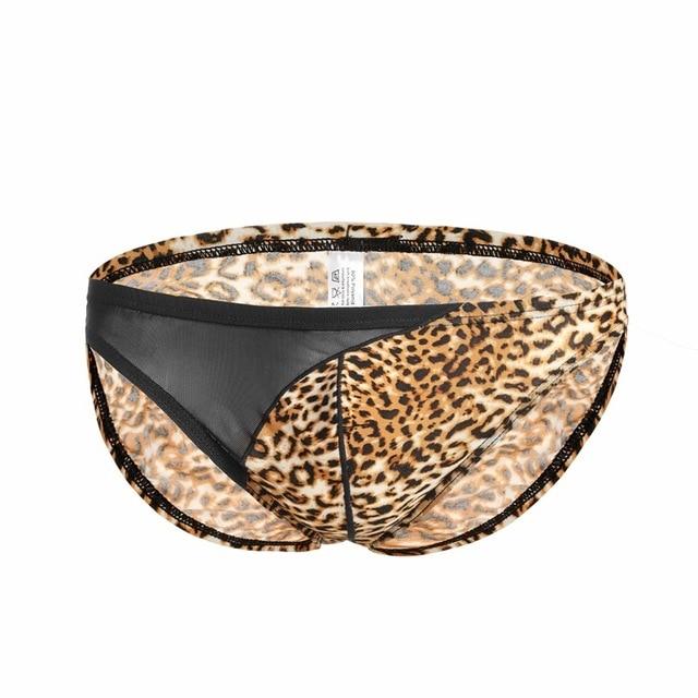 Leopard Print Side Mesh Briefs