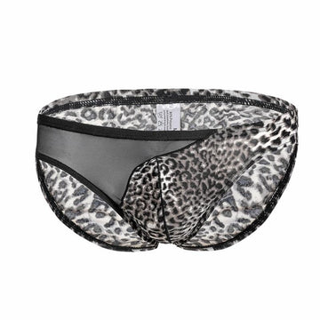 Leopard Print Side Mesh Briefs