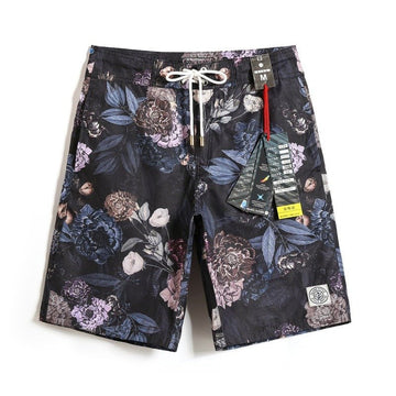 Midnight Blossom Bermuda Board Shorts