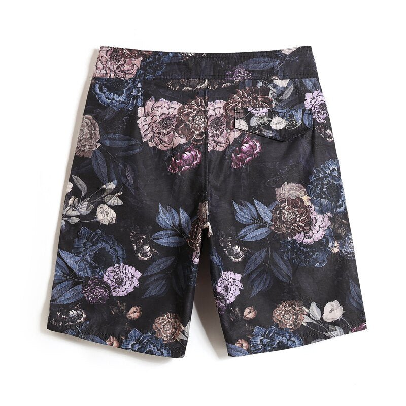 Midnight Blossom Bermuda Board Shorts