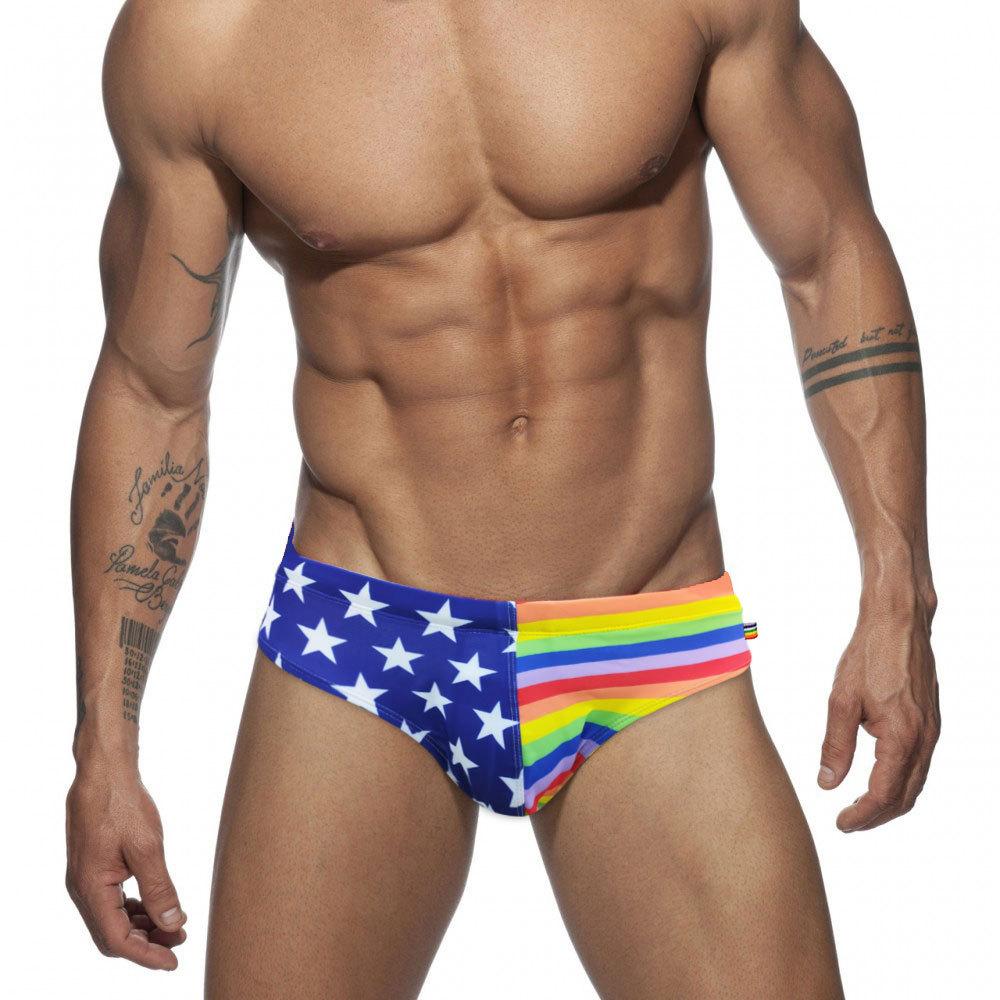 Patriotic Rainbow Swim Briefs