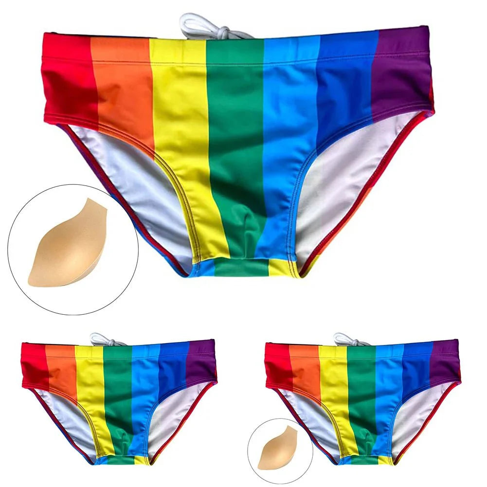 Pride Flag Swim Briefs