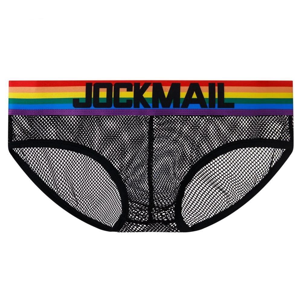 Jockmail Rainbow Band Mesh Briefs