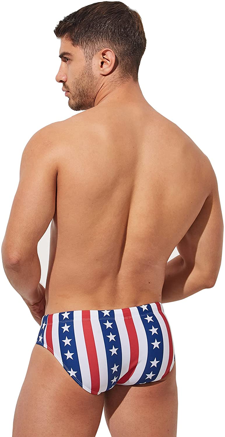 Striped Patriotic Swim Briefs