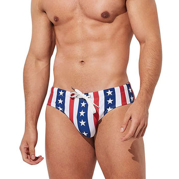 Striped Patriotic Swim Briefs