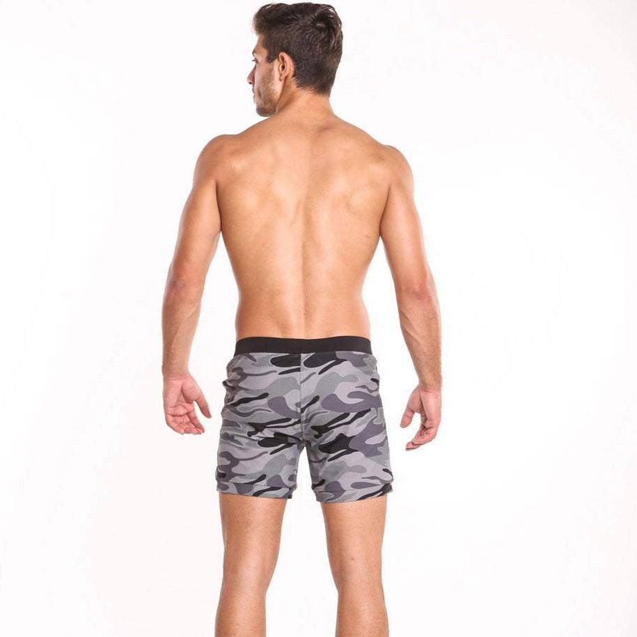 Taddlee Grey Camo Pocketed Board Shorts