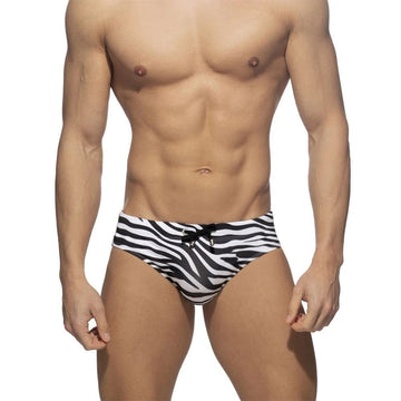 White Leopard Swim Briefs