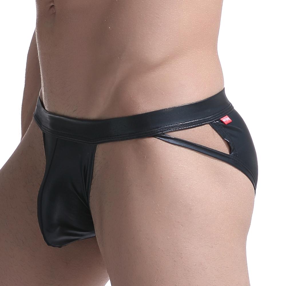 Faux Leather Side Show Briefs