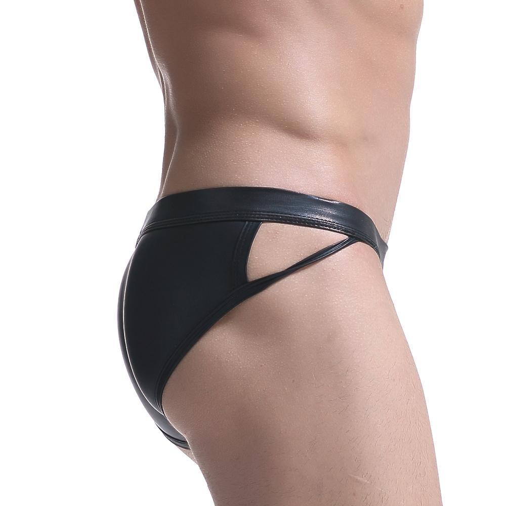 Faux Leather Side Show Briefs