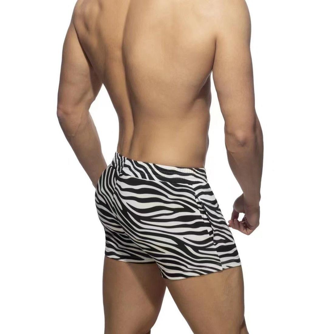 Zebra Print Swim Trunks