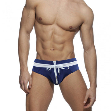 Zippered Bowtie Swim Briefs